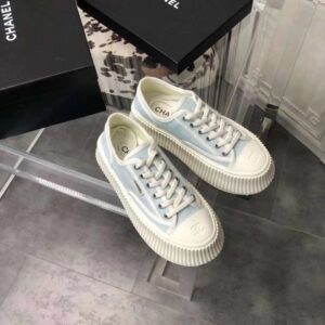 chane vintage sneakers light blue