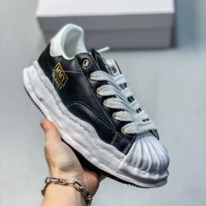 maison mihara yasuhiro mmy original sole leather sneakers white black