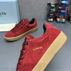 lanvin suede sneakers red