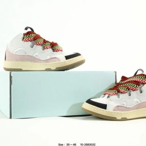 lanvin curb leather sneakers multicolor