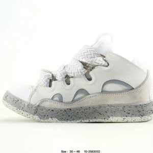 lanvin curb leather sneakers white