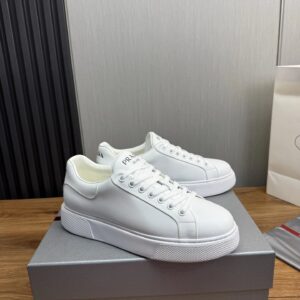 prada downtown leather sneakers white