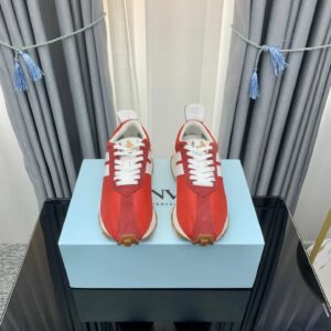 lanvin retro sneakers red white