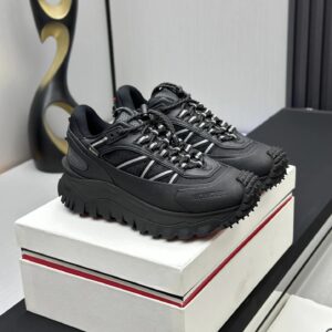 moncler trailgrip gtx black sneakers white stripes