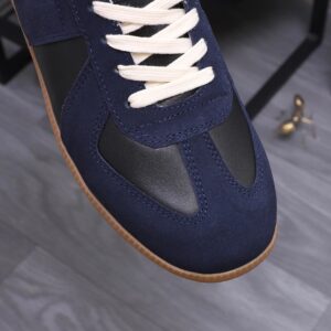 maison margiela leather sneakers blue