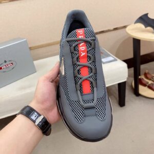 prada luxury sneakers mesh gray