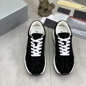 prada prax suede sneakers black
