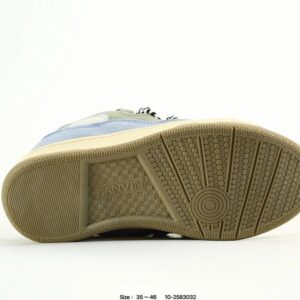 lanvin curb leather sneakers green blue