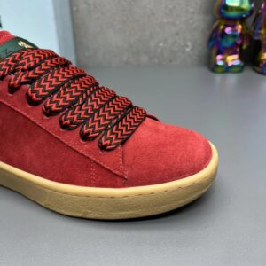 lanvin suede sneakers red