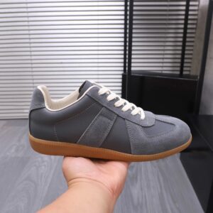 maison margiela leather sneakers grey