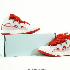 lanvin curb leather sneakers multicolor