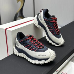 moncler trailgrip gtx black sneakers red stripes