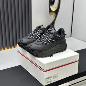 moncler trailgrip gtx black sneakers white stripes