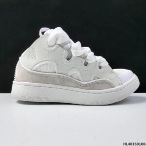 lanvin curb leather sneakers black