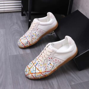 maison margiela colorful splash sneakers white