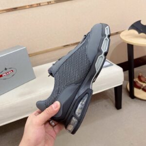 prada luxury sneakers mesh gray