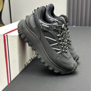 moncler trailgrip gtx black sneakers white stripes