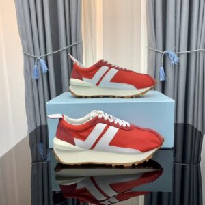 lanvin retro sneakers red white