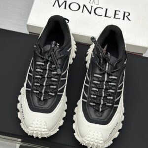 moncler trailgrip gtx black sneakers white stripes