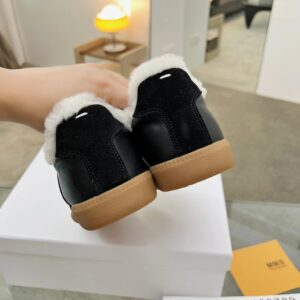 maison margiela mm6 shearling sneakers black