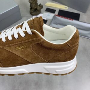 prada prax suede sneakers brown