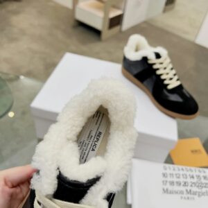 maison margiela mm6 shearling sneakers black