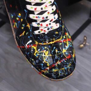 maison margiela colorful splash sneakers black
