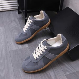 maison margiela leather sneakers grey