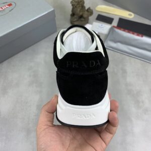 prada prax suede sneakers black