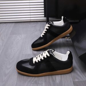 maison margiela leather sneakers black