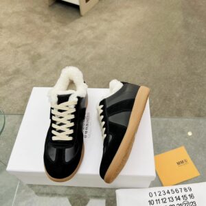 maison margiela mm6 shearling sneakers black