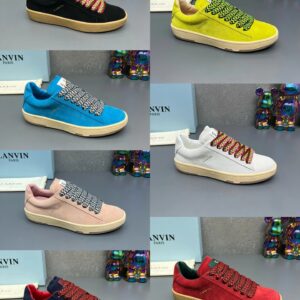 lanvin suede sneakers navy blue