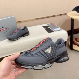 prada luxury sneakers mesh gray