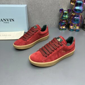 lanvin suede sneakers red