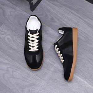 maison margiela leather sneakers black