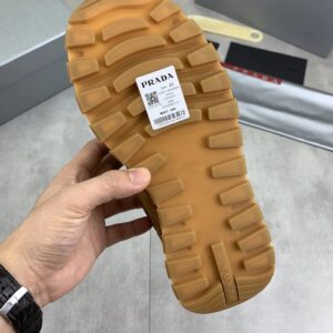 prada prax suede sneakers brown
