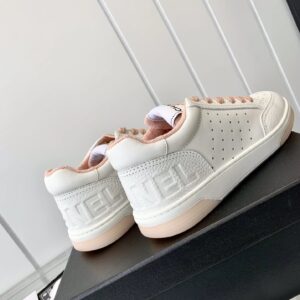 chanel white logo sneakers pink
