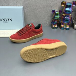 lanvin suede sneakers red