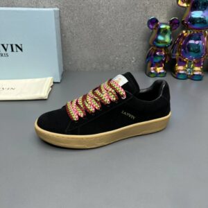 lanvin suede sneakers black