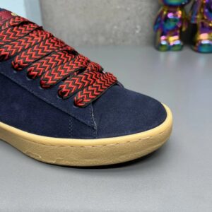 lanvin suede sneakers navy blue