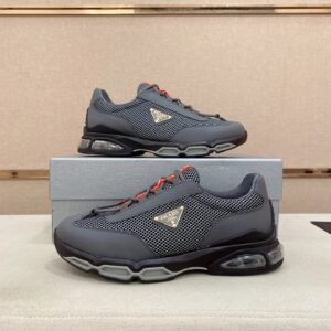 prada luxury sneakers mesh gray