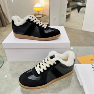 maison margiela mm6 shearling sneakers black