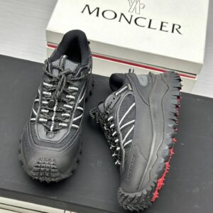 moncler trailgrip gtx black sneakers white stripes