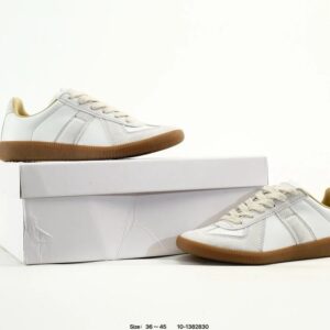 maison margiela leather sneakers white
