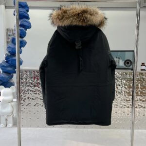 mlb new york yankees oversized logo hooded long puffer jacket black