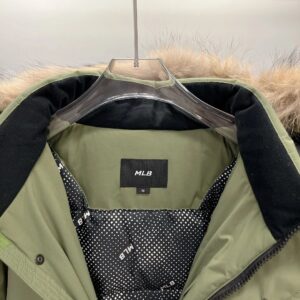 ​​mlb new york yankees oversized logo hooded long puffer jacket​ green