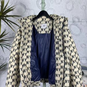 mlb vintage monogram short puffer jacket beige​