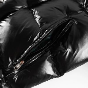 moncler hanoverian fw21 long hooded glossy down coat​ black