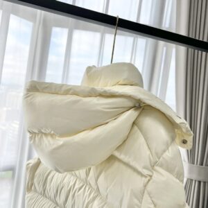 ​​moncler maya ivory men's short hooded down jacket​ white