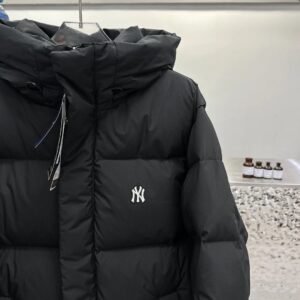 mlb unisex longline hooded down jacket​ black